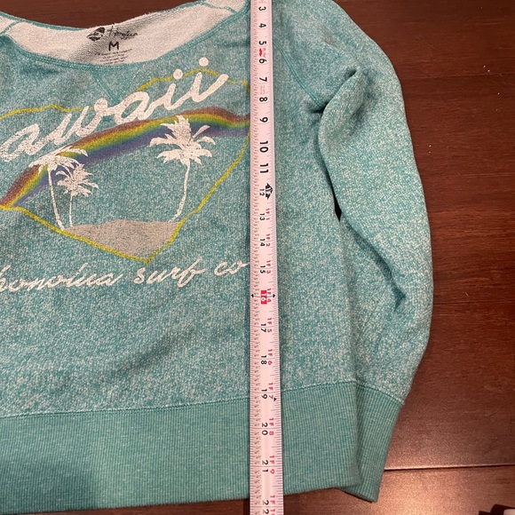 guc honolua wide neck teal Hawaii Graphic Sweatshirt rainbow medium - Picture 3 of 9
